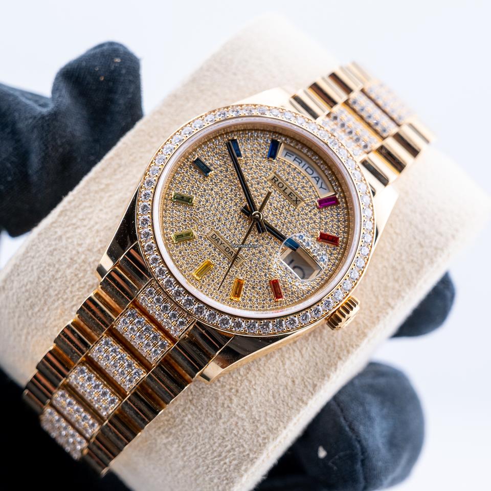 Rolex | Day-Date | 128348RBR | Yellow gold | 36 x 43 mm | Yellow gold | Gold (solid) | Automatic