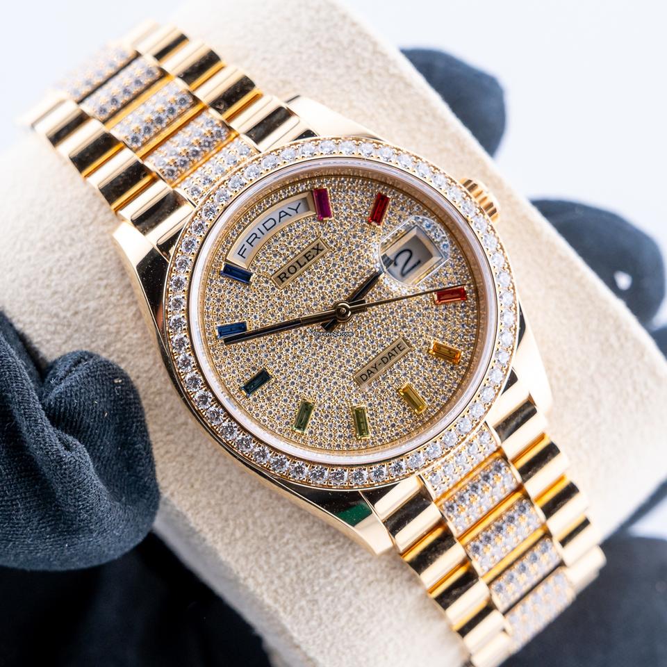 Rolex | Day-Date | 128348RBR | Yellow gold | 36 x 43 mm | Yellow gold | Gold (solid) | Automatic
