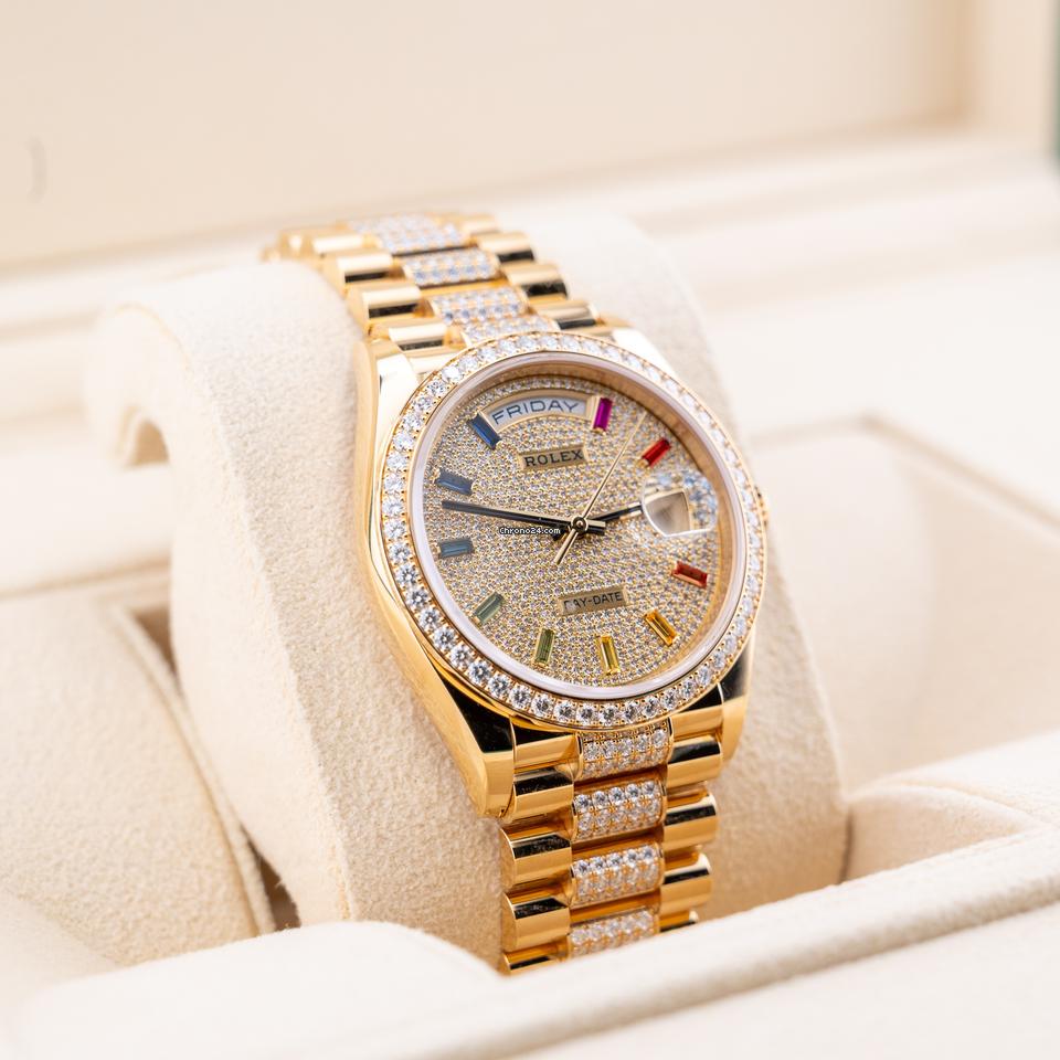 Rolex | Day-Date | 128348RBR | Yellow gold | 36 x 43 mm | Yellow gold | Gold (solid) | Automatic