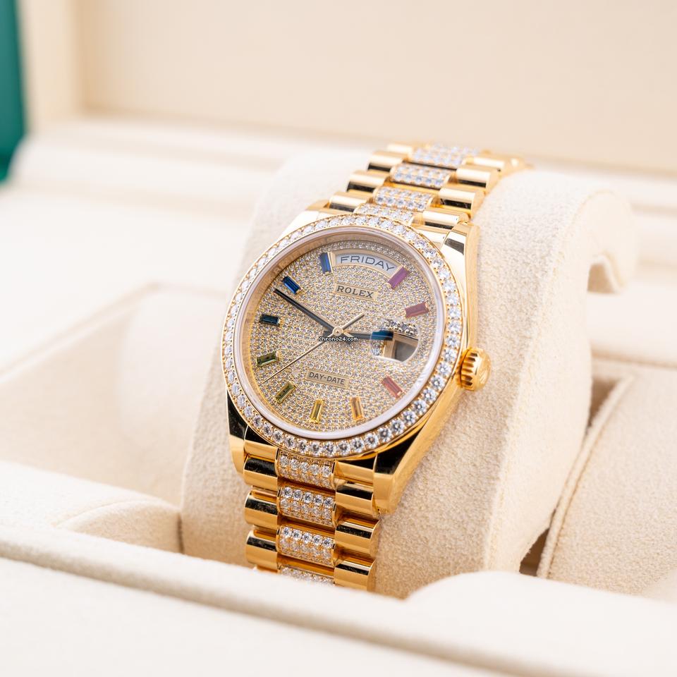 Rolex | Day-Date | 128348RBR | Yellow gold | 36 x 43 mm | Yellow gold | Gold (solid) | Automatic