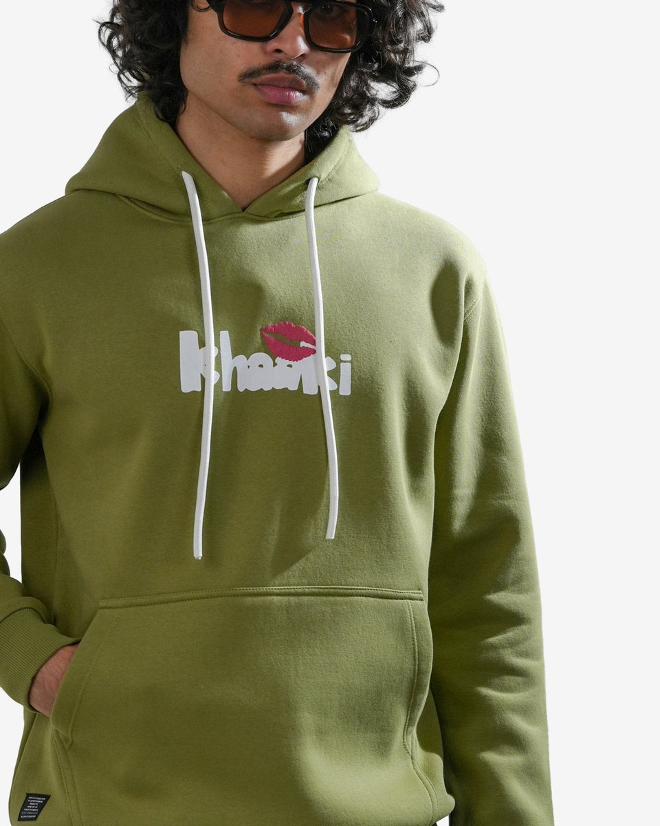 Chico' - Olive Printed Regular Fit Hoodie