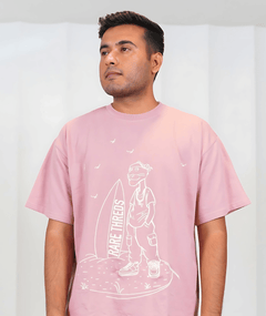 Pink Oversized Round Neck T-shirt