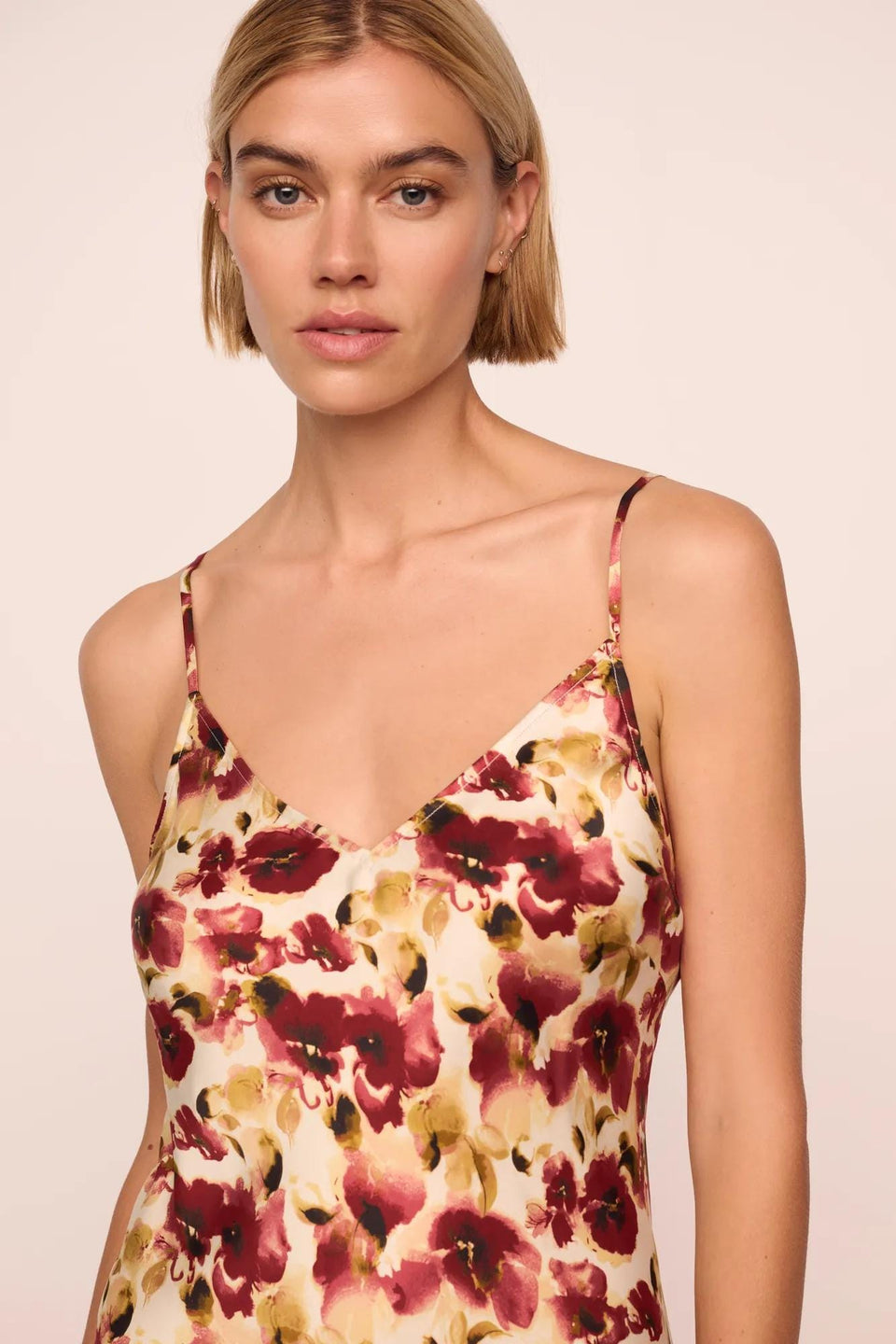 Eberjey x  Lily Aldridge - Inez Washable Silk Printed Slip