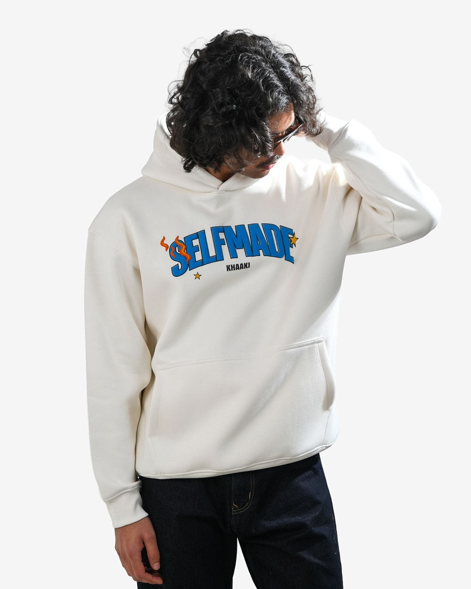 Selfmade - Off White Oversized Printed Hoodie