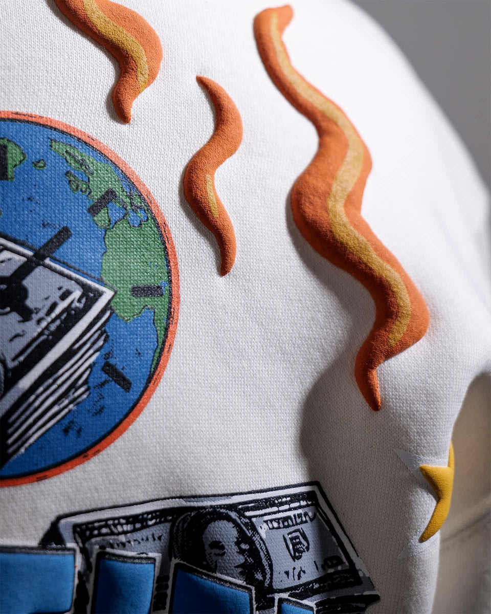 Selfmade - Off White Oversized Printed Hoodie