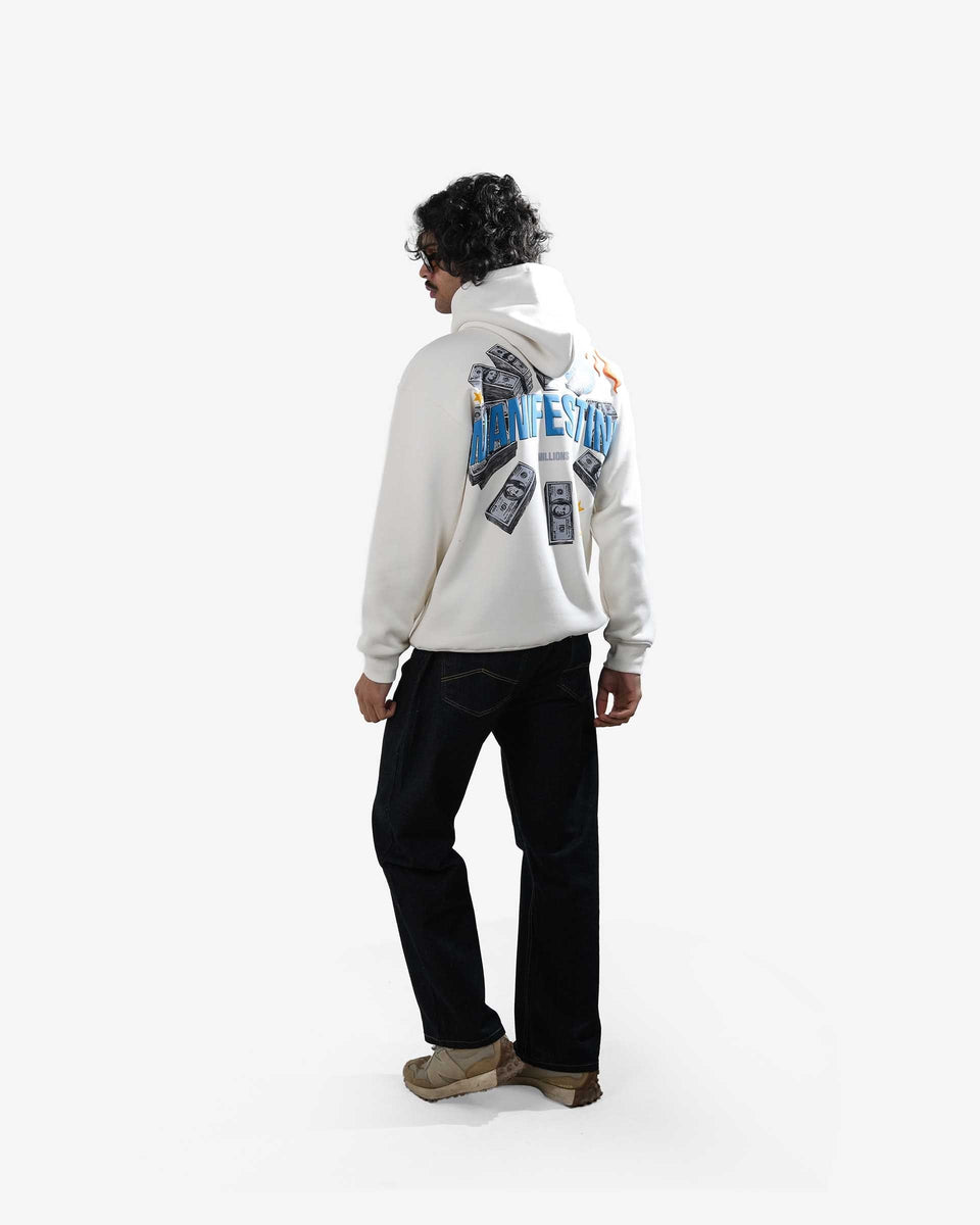 Selfmade - Off White Oversized Printed Hoodie