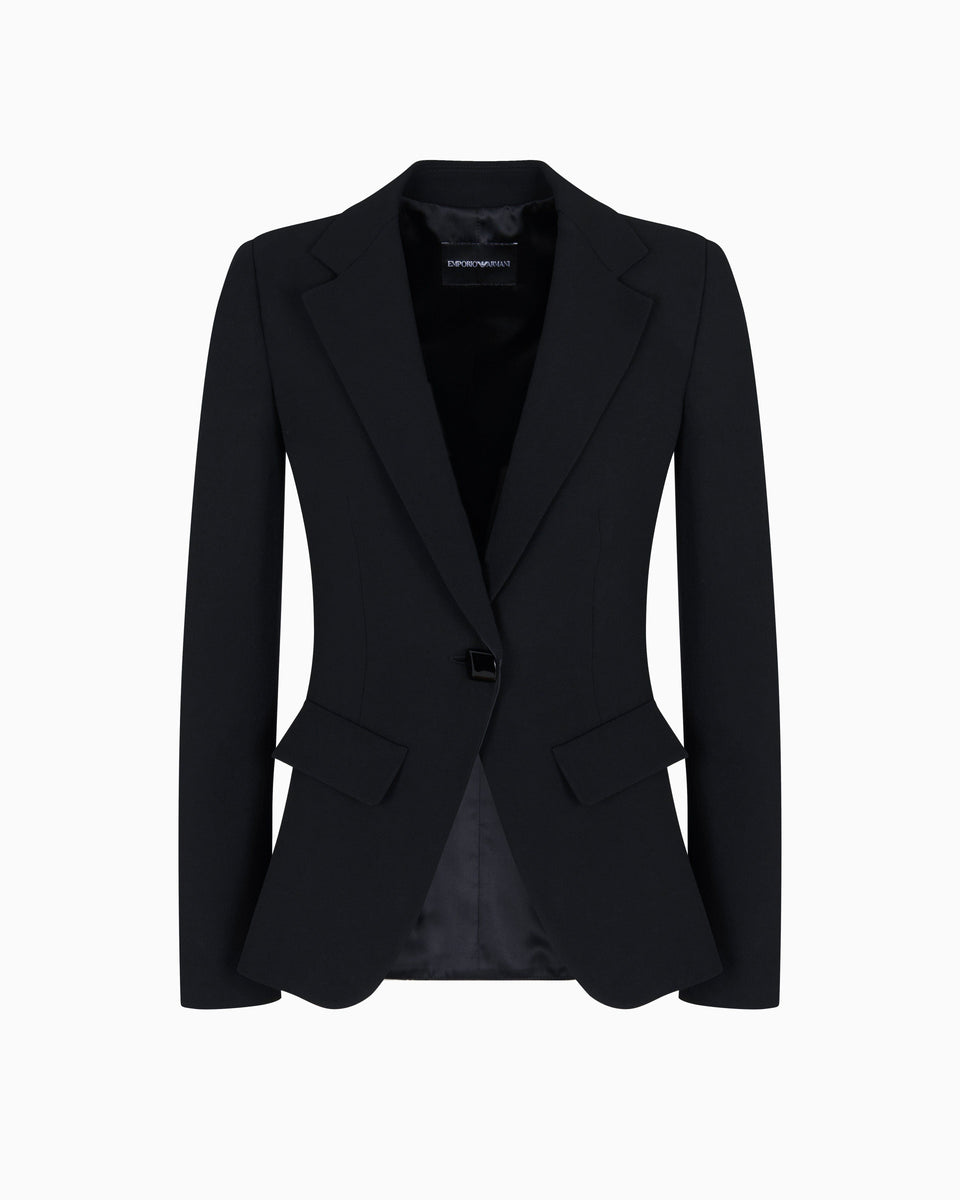 Emporio Armani Single-breasted cady crêpe blazer