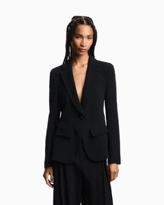 Emporio Armani Single-breasted cady crêpe blazer