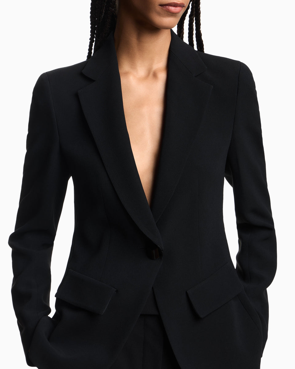 Emporio Armani Single-breasted cady crêpe blazer
