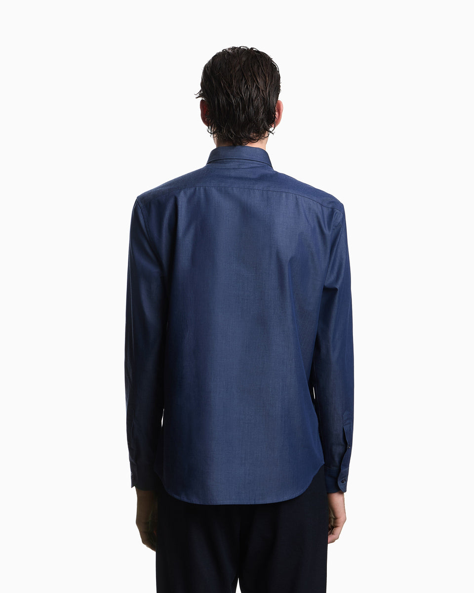 Emporio Armani Denim-effect fabric shirt