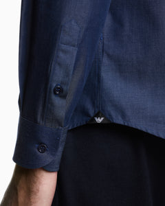 Emporio Armani Denim-effect fabric shirt