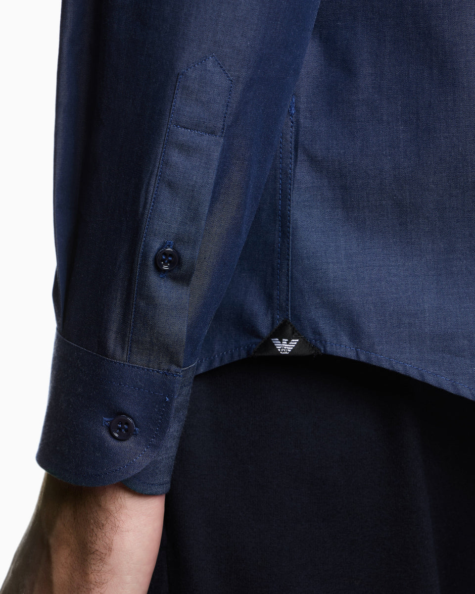 Emporio Armani Denim-effect fabric shirt