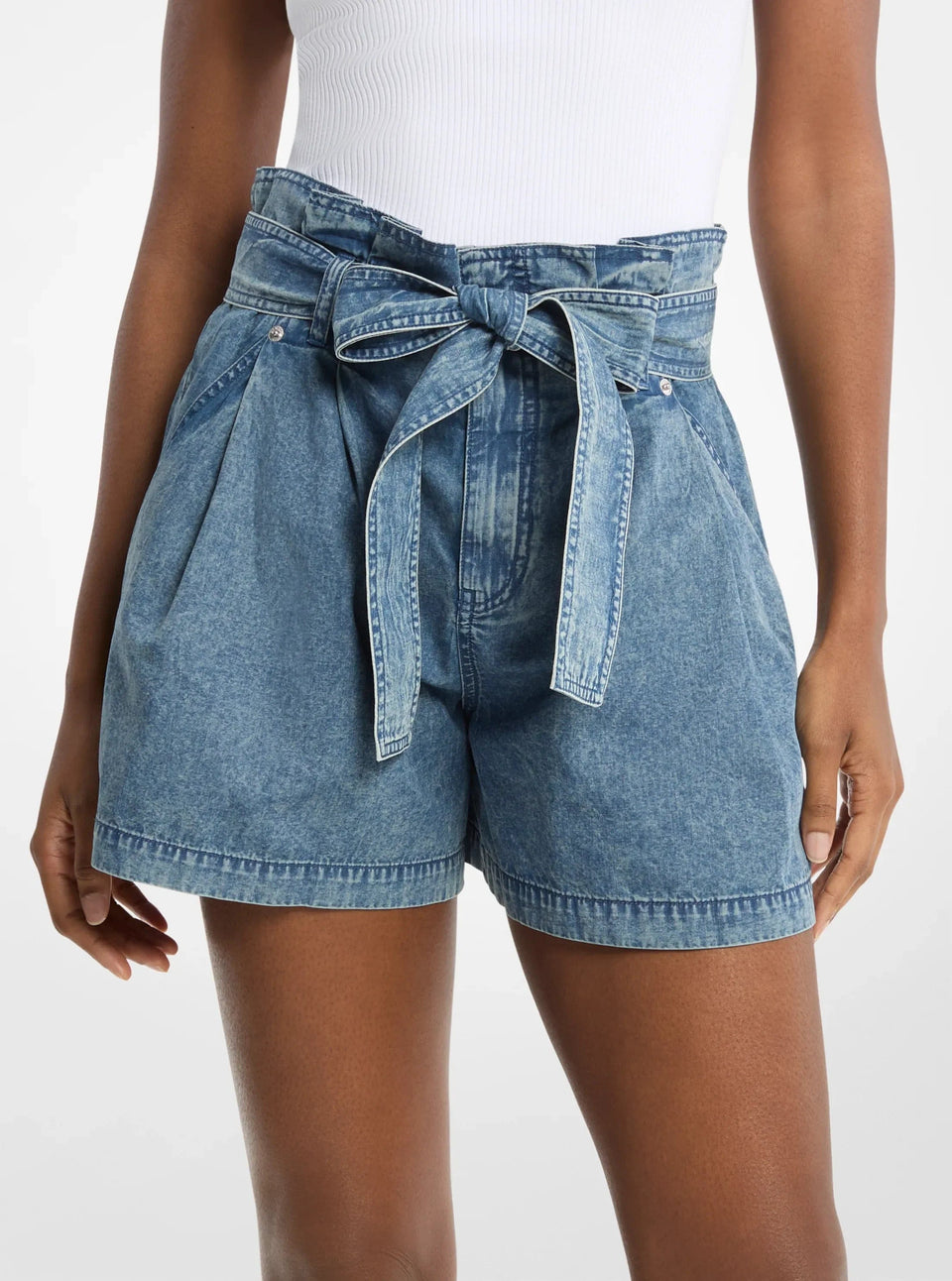 Michael Kors Denim Paperbag Shorts DUSK BLUE WASH