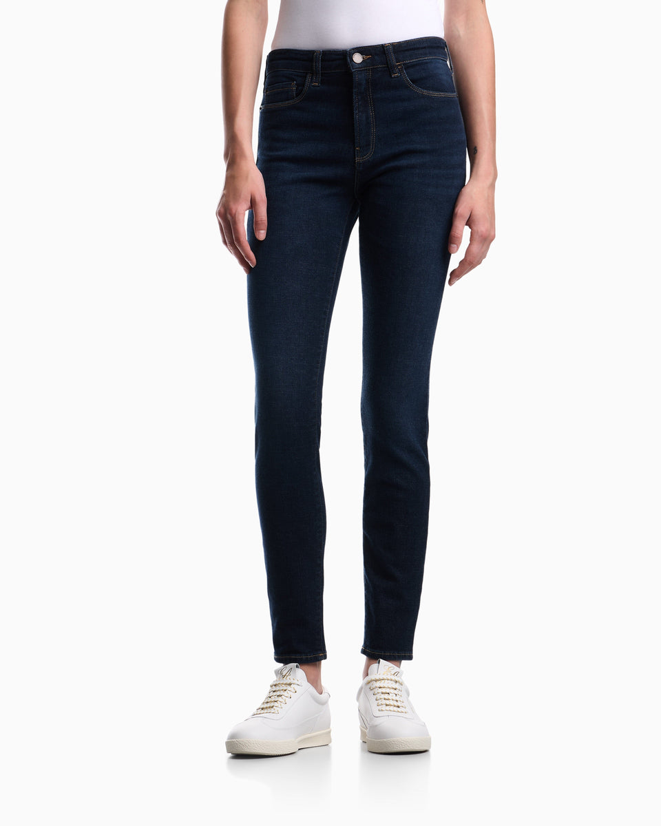 Emporio Armani J20 worn-look, stretch-denim skinny jeans