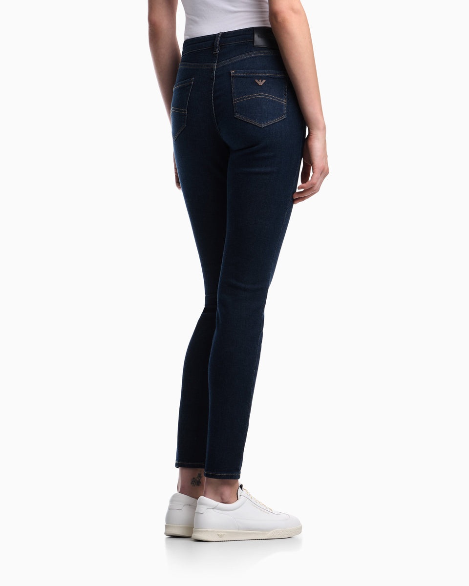 Emporio Armani J20 worn-look, stretch-denim skinny jeans