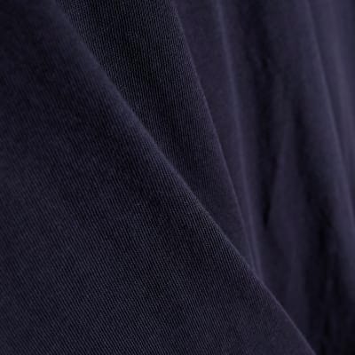 Navy Short Sleeve Twist Front T-Shirt