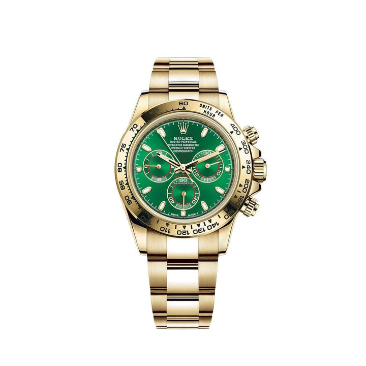 Rolex | Daytona | 116508 | Yellow gold | 40 mm | Yellow gold | Green | Automatic