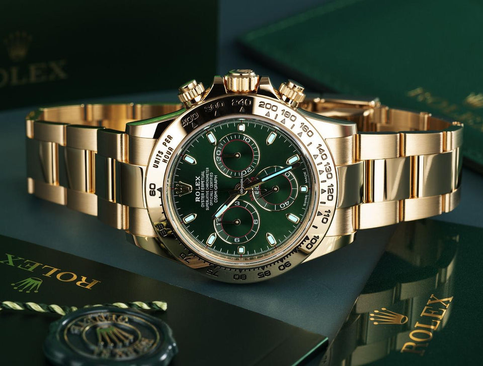 Rolex | Daytona | 116508 | Yellow gold | 40 mm | Yellow gold | Green | Automatic