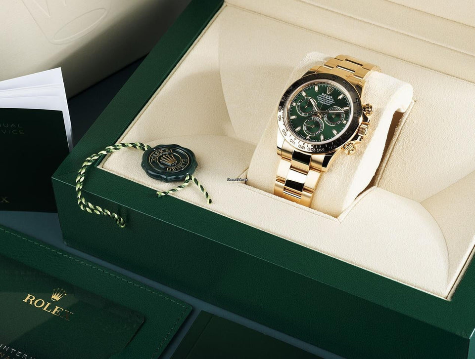 Rolex | Daytona | 116508 | Yellow gold | 40 mm | Yellow gold | Green | Automatic