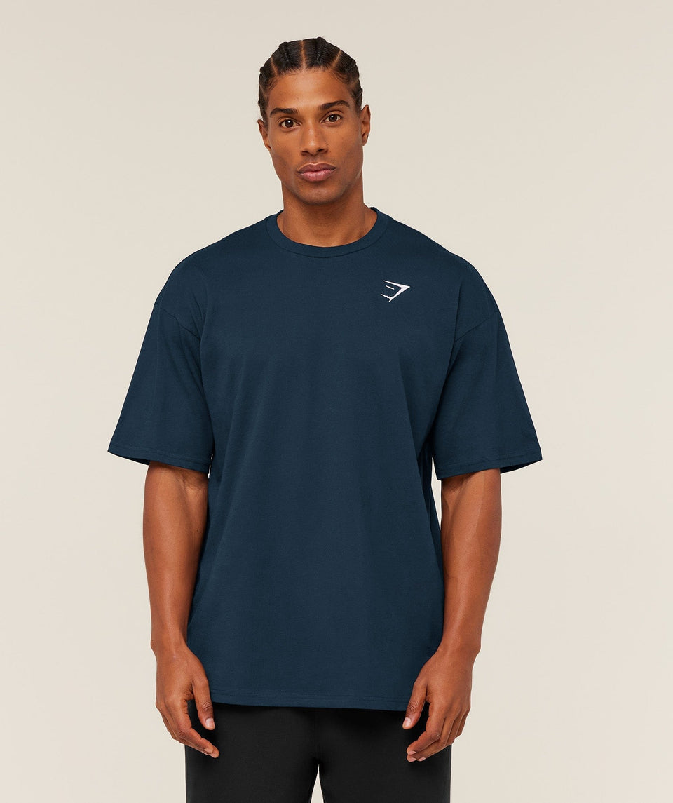 Gymshark Crest Oversized T-Shirt - GS Navy
