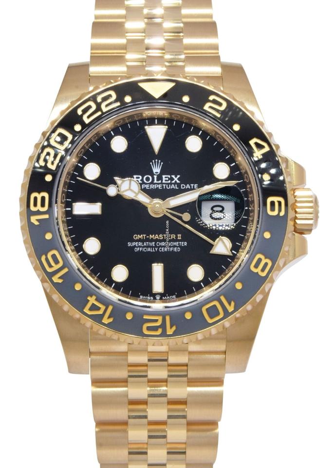 Rolex | GMT-Master II | 126718 | Yellow gold | 40 mm | Yellow gold | Black | Automatic
