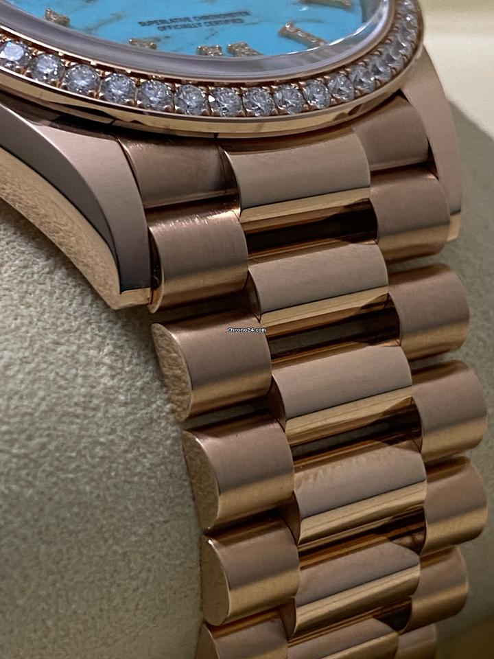 Rolex | Day-Date | 128345RBR | Rose gold | 36 x 43 mm | Rose gold | Turquoise | Automatic