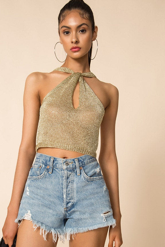superdown Marianna Halter Top in Gold