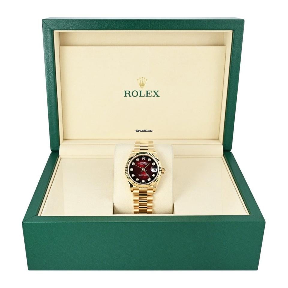 Rolex | Datejust | 278278 | Yellow gold | 31 mm | Yellow gold | Red | Automatic