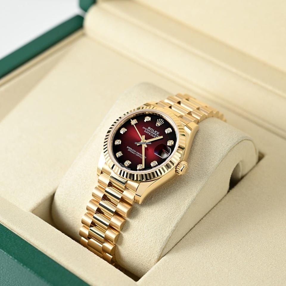 Rolex | Datejust | 278278 | Yellow gold | 31 mm | Yellow gold | Red | Automatic