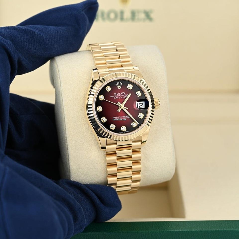 Rolex | Datejust | 278278 | Yellow gold | 31 mm | Yellow gold | Red | Automatic