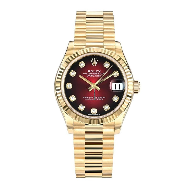 Rolex | Datejust | 278278 | Yellow gold | 31 mm | Yellow gold | Red | Automatic