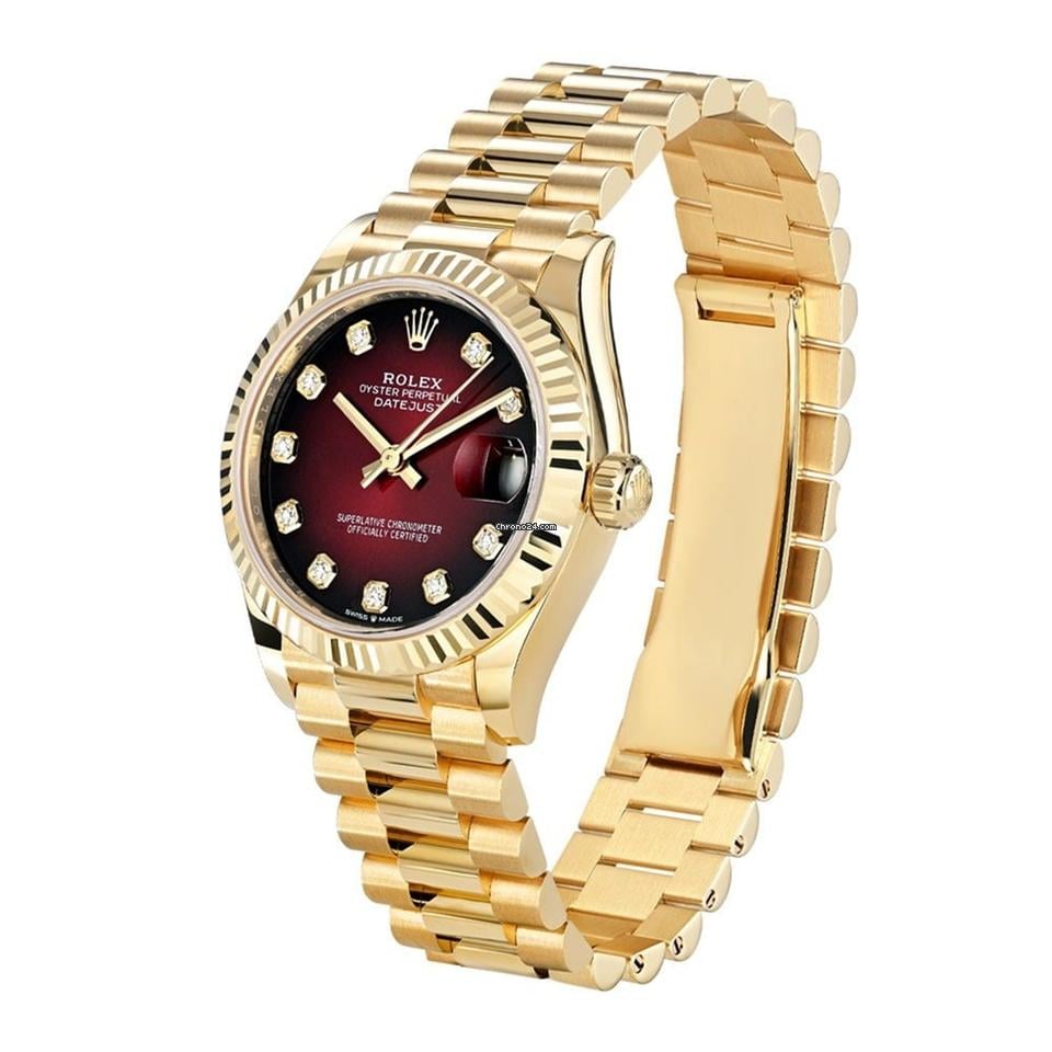Rolex | Datejust | 278278 | Yellow gold | 31 mm | Yellow gold | Red | Automatic