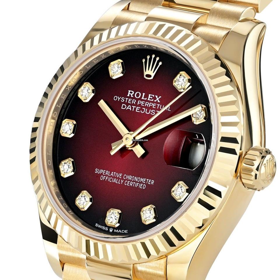 Rolex | Datejust | 278278 | Yellow gold | 31 mm | Yellow gold | Red | Automatic