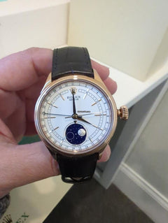 Rolex | Cellini | 50535 | Red gold | 39 mm | Leather | White | Automatic