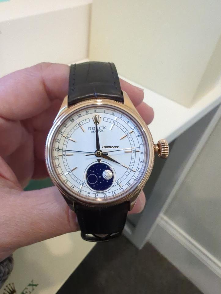 Rolex | Cellini | 50535 | Red gold | 39 mm | Leather | White | Automatic