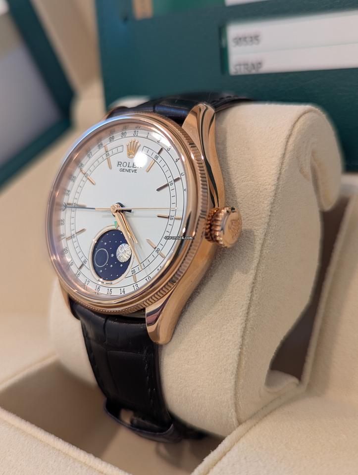 Rolex | Cellini | 50535 | Red gold | 39 mm | Leather | White | Automatic