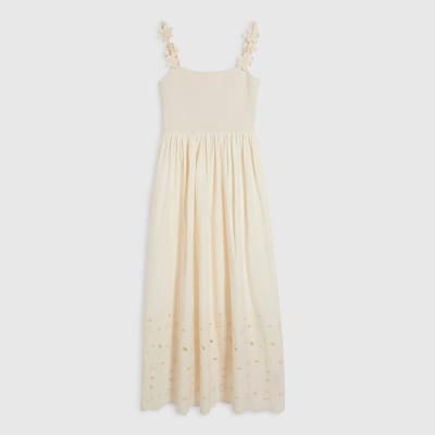 Cream Broderie Cami Maxi Dress