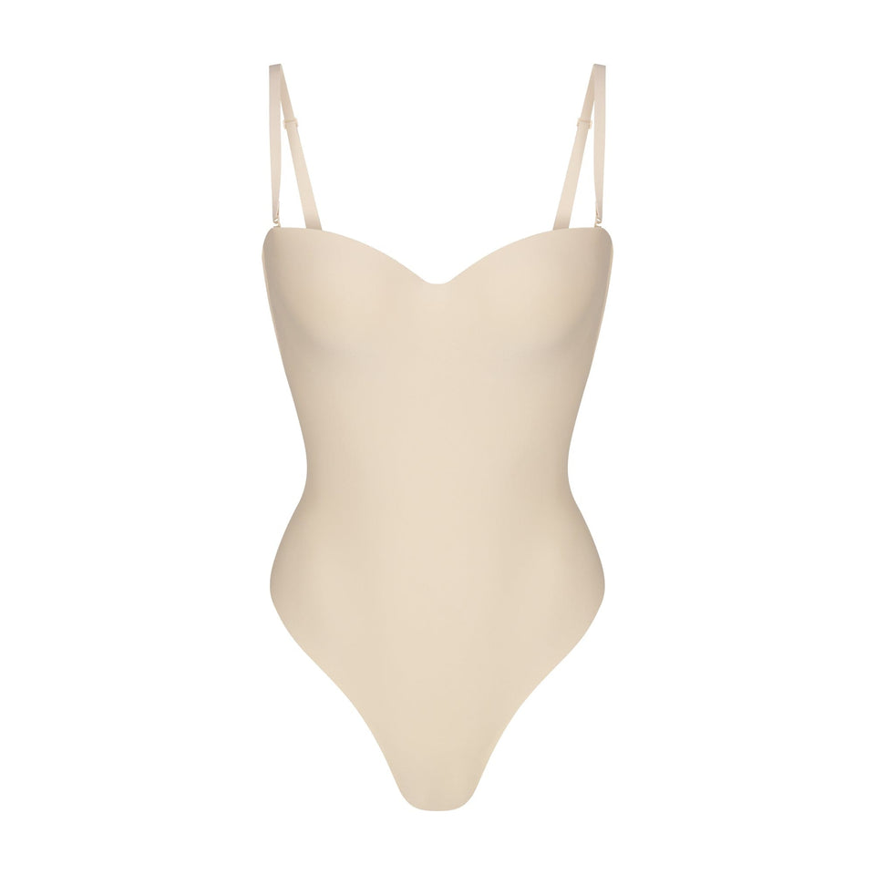 SKIMS BODY UNDERWIRE THONG BODYSUIT | SAND
