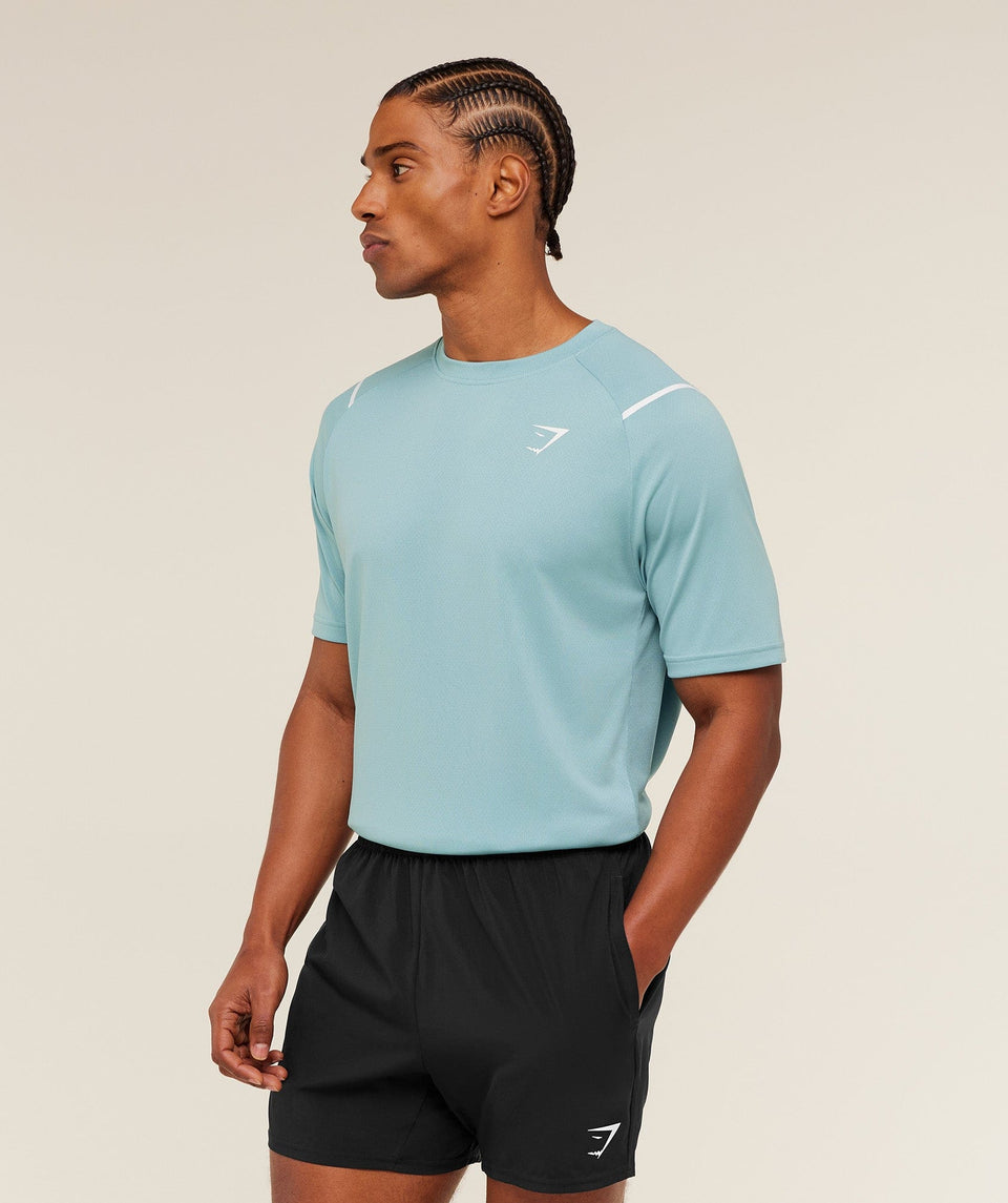 Gymshark Arrival Contrast T-Shirt -  Flow Blue /  Storm Blue