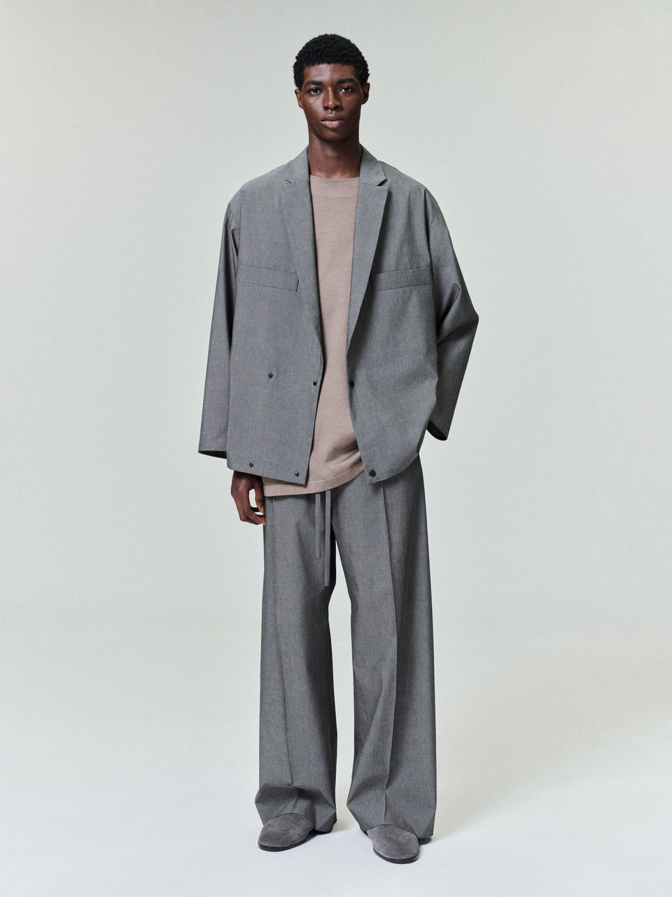 Essentials Cotton Wool Oxford Shirt Jacket Willow