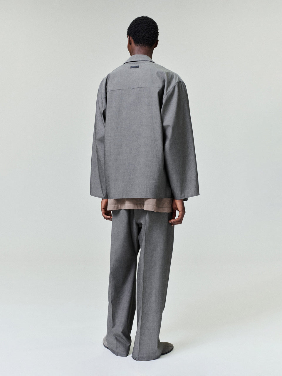 Essentials Cotton Wool Oxford Shirt Jacket Willow