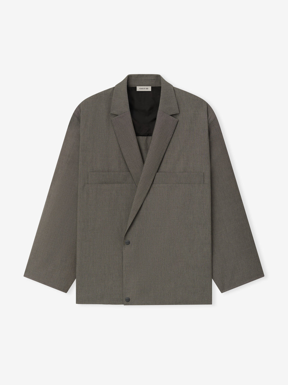 Essentials Cotton Wool Oxford Shirt Jacket Willow