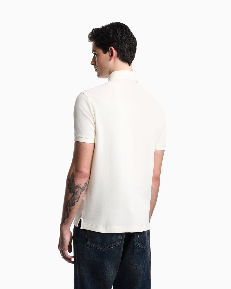 Emporio Armani Piqué polo shirt with French bulldog patch