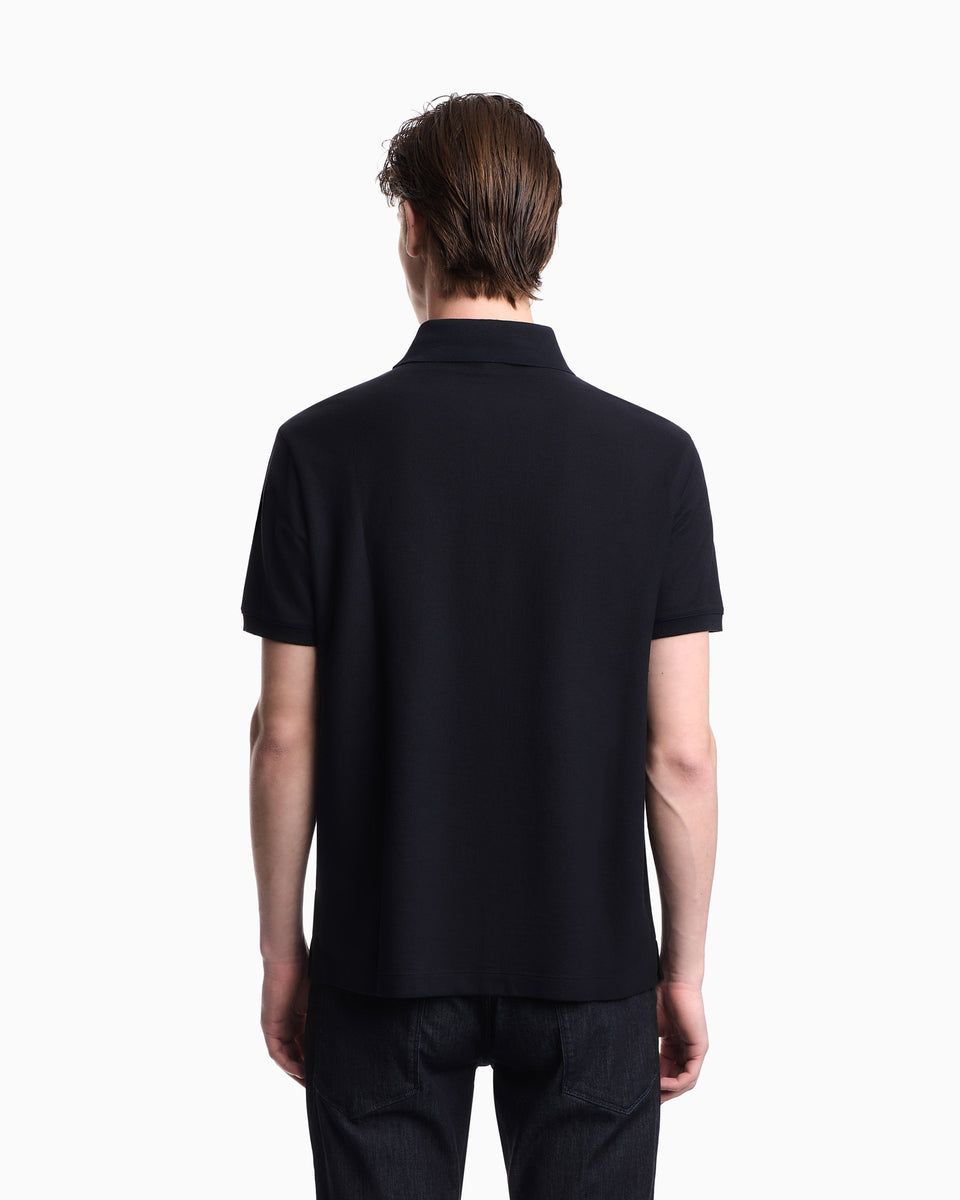 Emporio Armani Piqué polo shirt with French bulldog patch