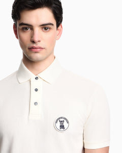 Emporio Armani Piqué polo shirt with French bulldog patch