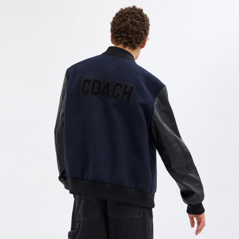Coach Varsity Jacket Navy Blue