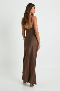 Satin Slip Column Maxi Dress