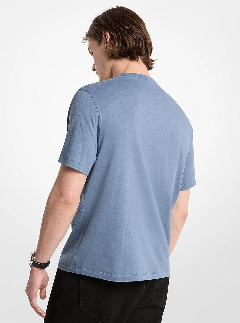 Michael Kors Graphic Logo Cotton Jersey T-Shirt DENIM