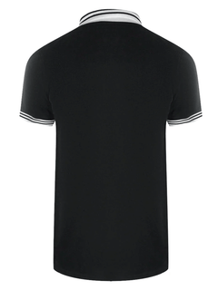 Love Moschino Twin Tipped Collar Black Polo Shirt