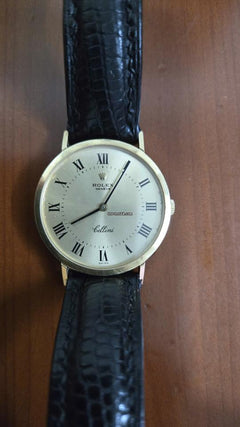 Rolex | Cellini | 4112 | Yellow gold | 31 x 37 mm | Leather | Gold | Manual winding